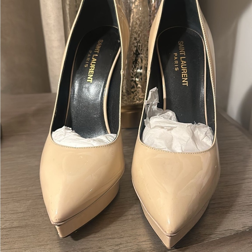 Saint Laurent Cream Stiletto Heels